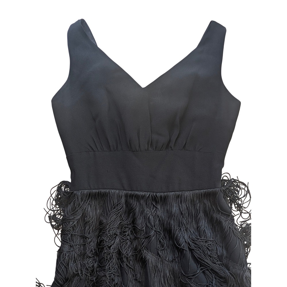 Vintage 1960s Lilli Diamond Black Fringe Sheath Wiggle Party Dress - Picture 6 of 10
